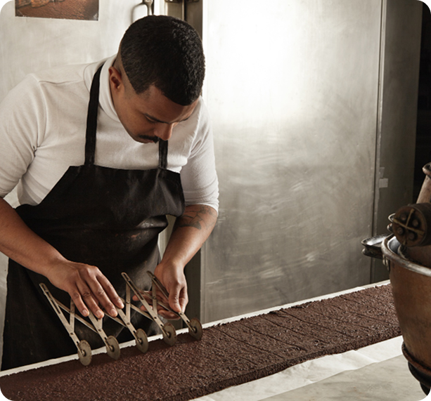 Chef crafting chocolate